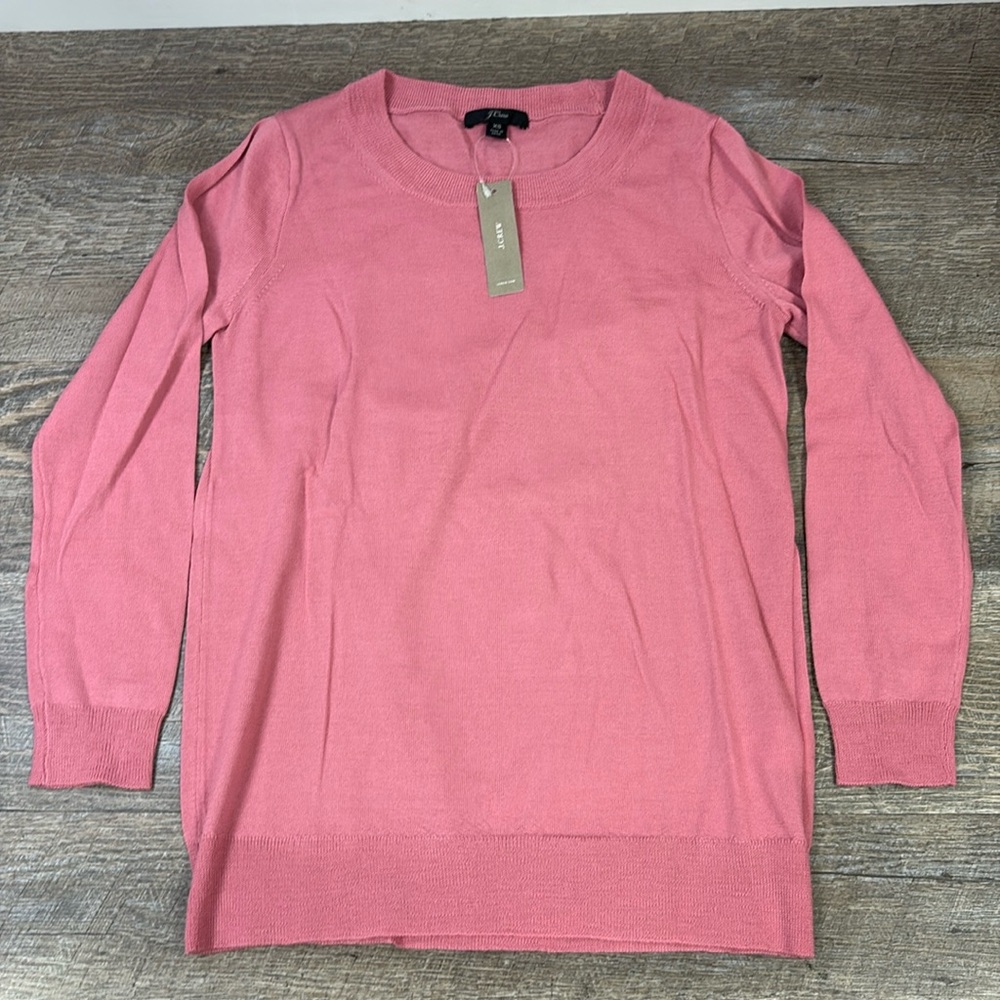 NEW J.Crew Seasonless Merino Wool Sweater -Pink XS